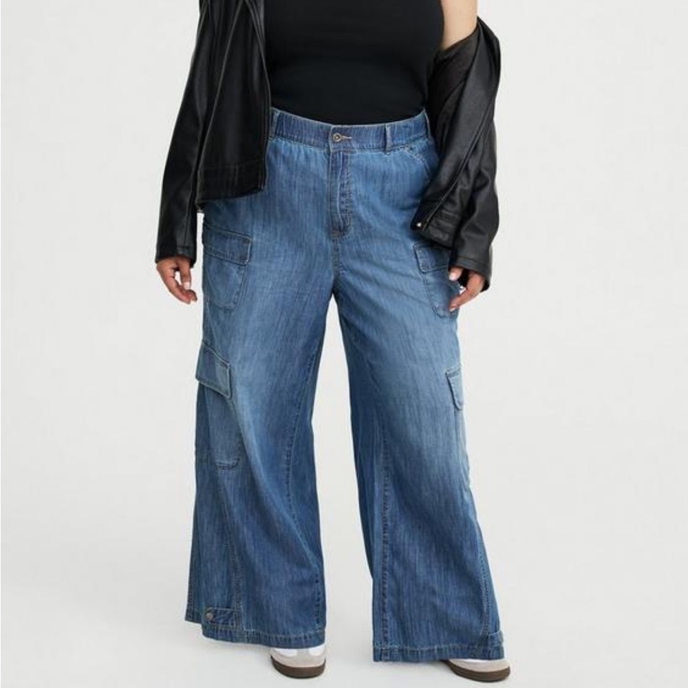 Torrid Blue Flare Wide-Leg Jeans